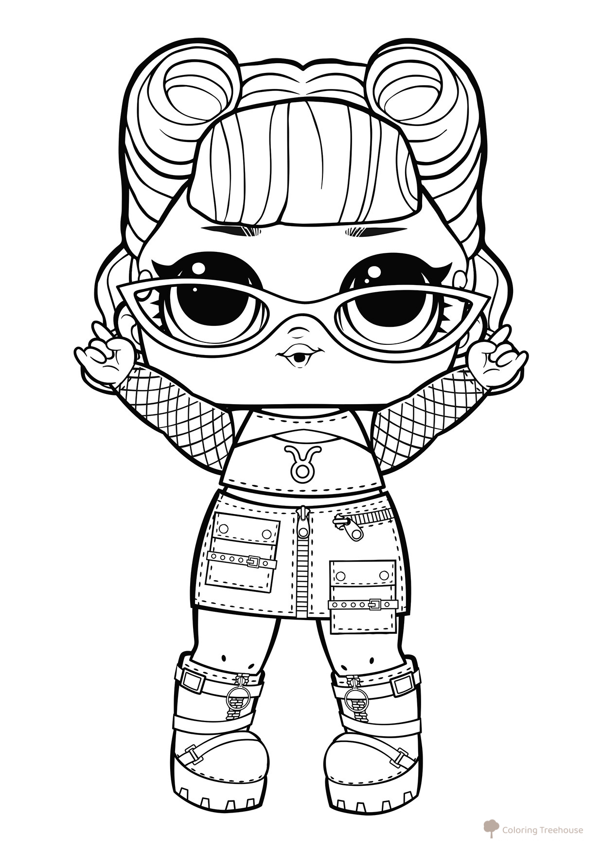 Página para colorear LOL — signo zodiacal Tauro dibujo para colorear gratis de Páginas para colorear de las muñecas L.O.L.