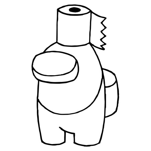 Among Us Toilet Paper Coloring Page free printable Among Us Coloring Pages coloring page