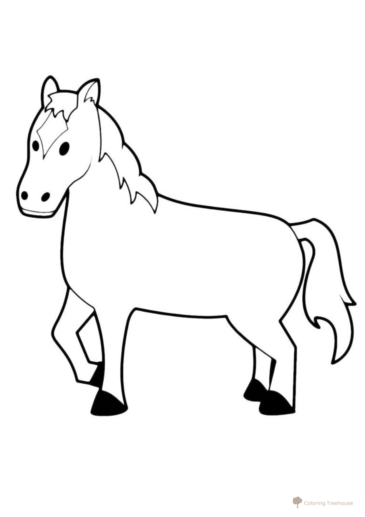 Wooden Toy Horse Coloring Page free printable Horse and Pony Coloring Pages coloring page