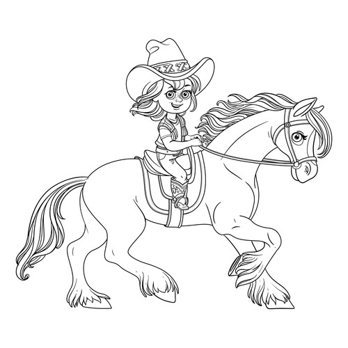 Cowgirl on a Horse Coloring Page free printable Horse and Pony Coloring Pages coloring page
