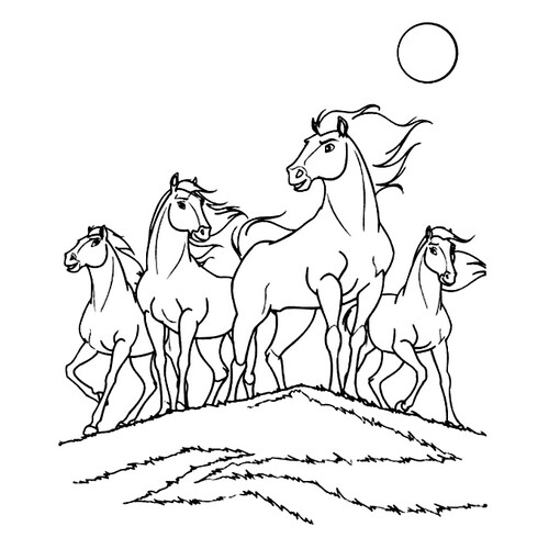 Wild Horses Coloring Page free printable Horse and Pony Coloring Pages coloring page