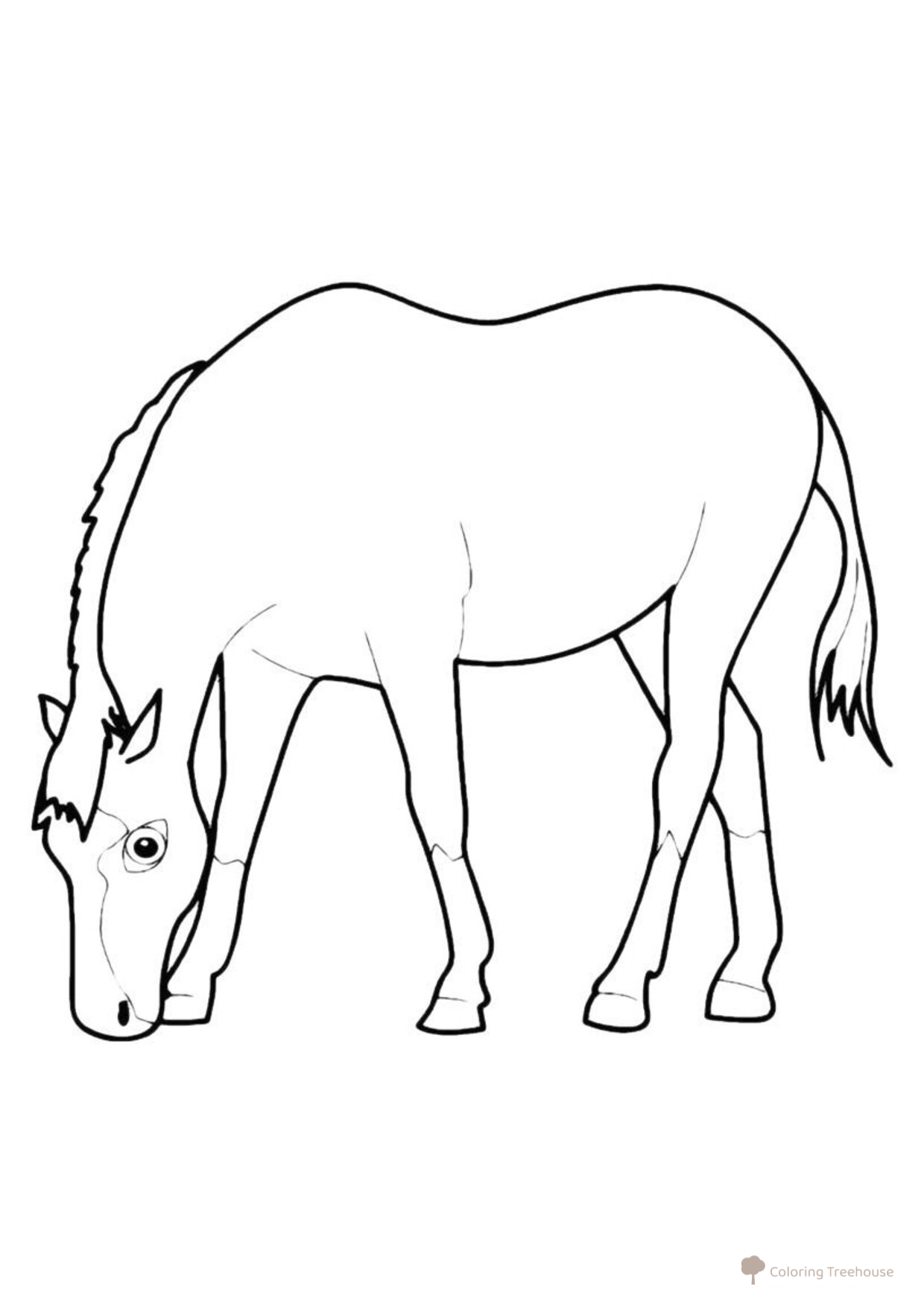Página para colorear: Caballo triste dibujo para colorear gratis de Páginas para colorear: caballos y ponis