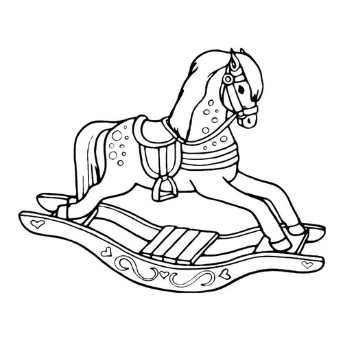 Página para colorear: Caballito de juguete rodante dibujo para colorear gratis de Páginas para colorear: caballos y ponis