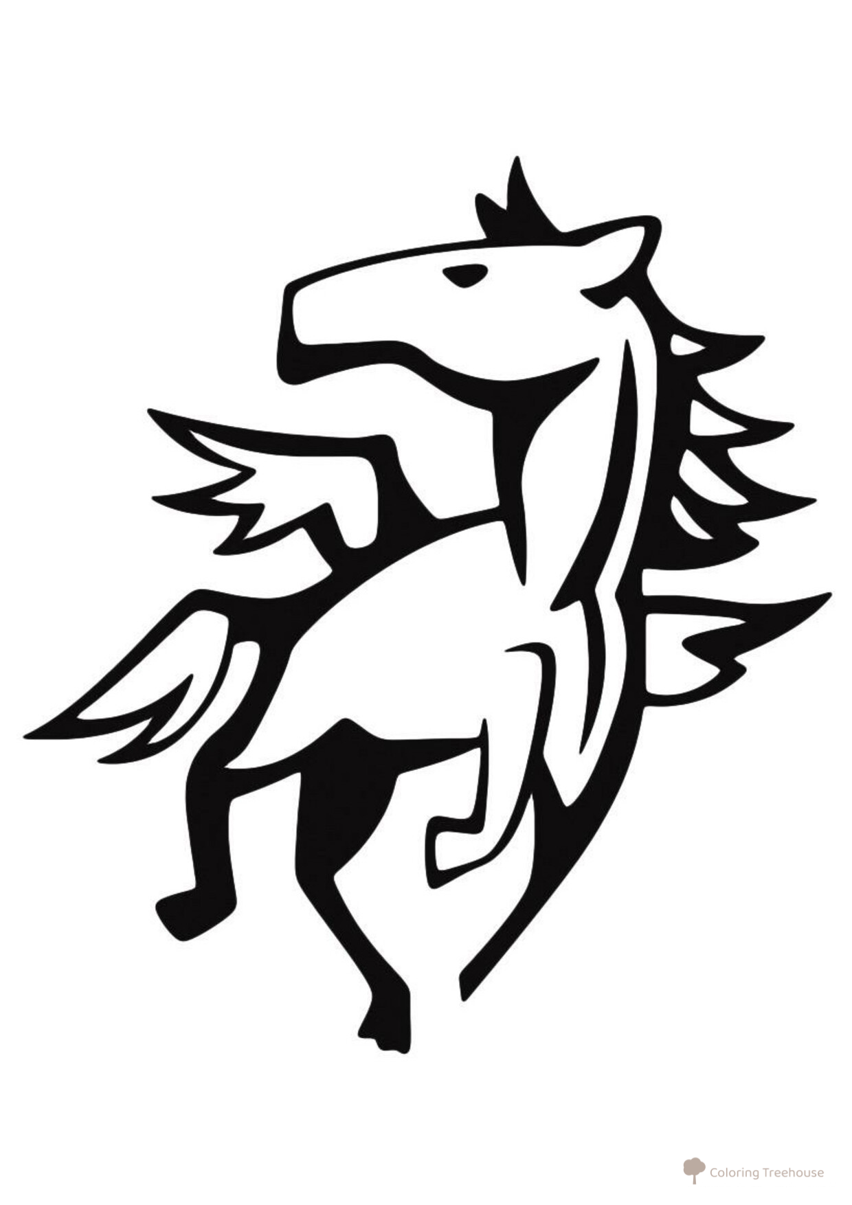 Pegasus Coloring Page free printable Horse and Pony Coloring Pages coloring page