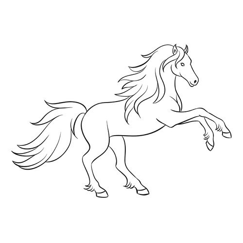 Rearing Horse Coloring Page free printable Horse and Pony Coloring Pages coloring page
