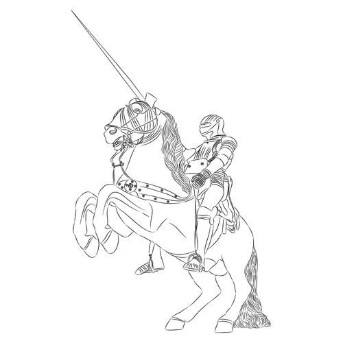 Página para colorear: Caballero a caballo dibujo para colorear gratis de Páginas para colorear: caballos y ponis
