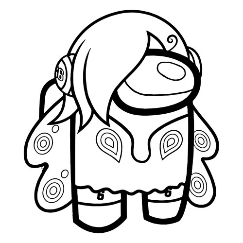 Among Us Coloring Page: Vinsmok Rayju from One Piece free printable Among Us Coloring Pages coloring page