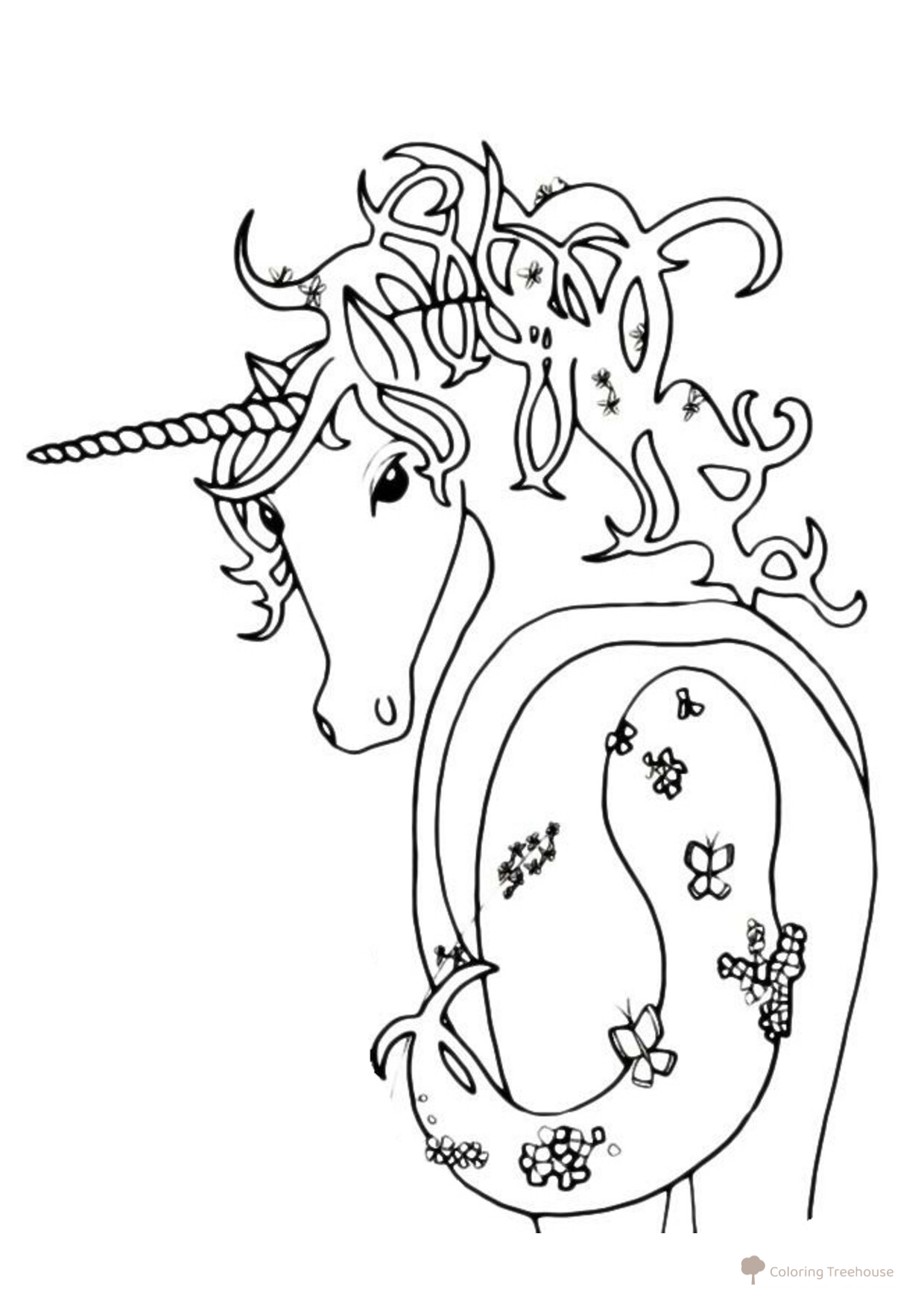 Magical Unicorn Coloring Page free printable Horse and Pony Coloring Pages coloring page