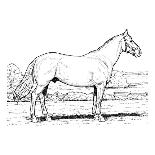 Dibujo para colorear: Semental dibujo para colorear gratis de Páginas para colorear: caballos y ponis