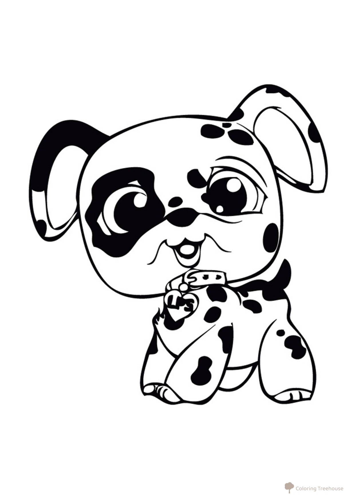 Página para colorear: Dálmata dibujo para colorear gratis de Páginas para colorear «Mi pequeña tienda de mascotas»