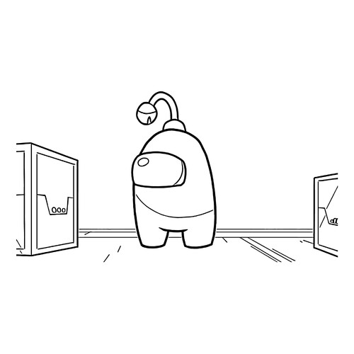 Futurama-Inspired Among Us Coloring Page free printable Among Us Coloring Pages coloring page