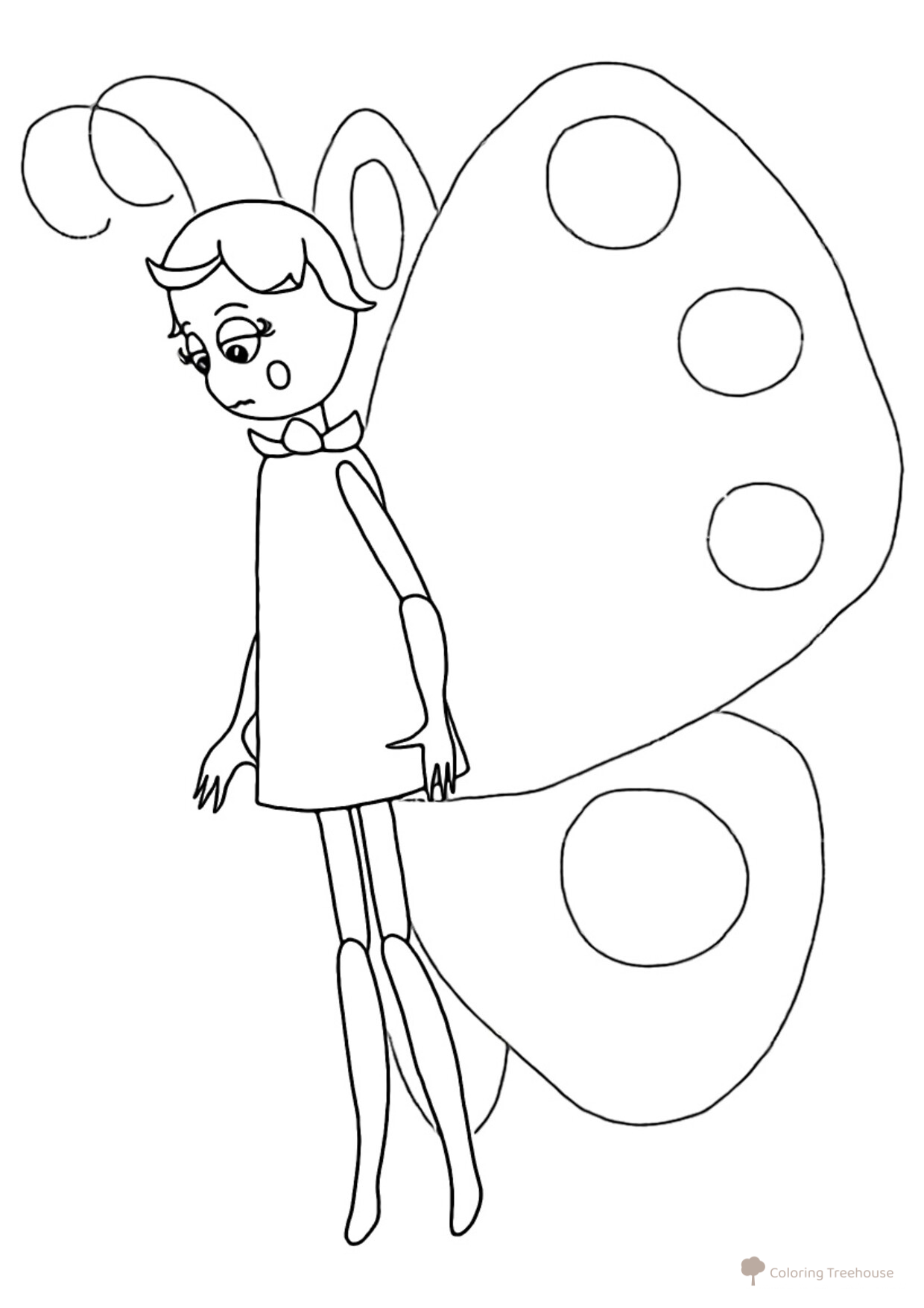 Sad Butterfly Girl Coloring Page free printable Luntik and Friends Coloring Pages coloring page