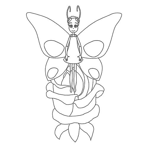 Página para colorear: Mariposa Elina dibujo para colorear gratis de Luntik y sus amigos - páginas para colorear