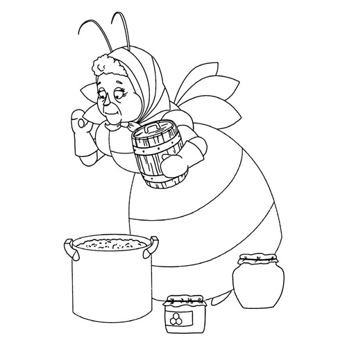 Luntik's Grandma Coloring Page free printable Luntik and Friends Coloring Pages coloring page