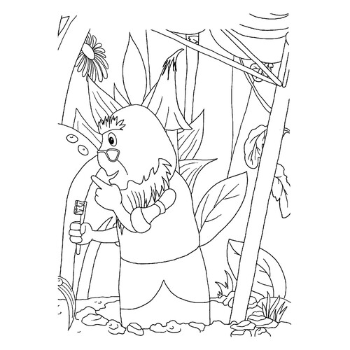 Dibujos para colorear: Korney Korneyevich y el cepillo de dientes dibujo para colorear gratis de Luntik y sus amigos - páginas para colorear