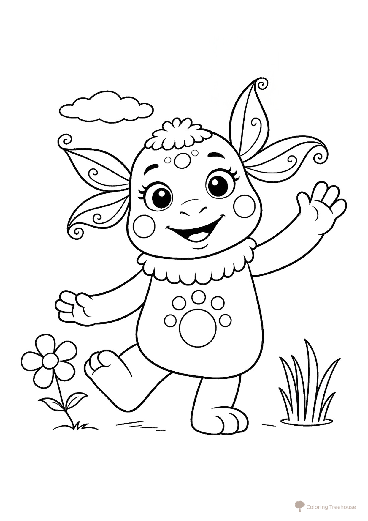 Luna de Lunatik — página para colorear dibujo para colorear gratis de Luntik y sus amigos - páginas para colorear