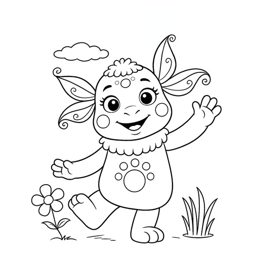 Luna de Lunatik — página para colorear dibujo para colorear gratis de Luntik y sus amigos - páginas para colorear