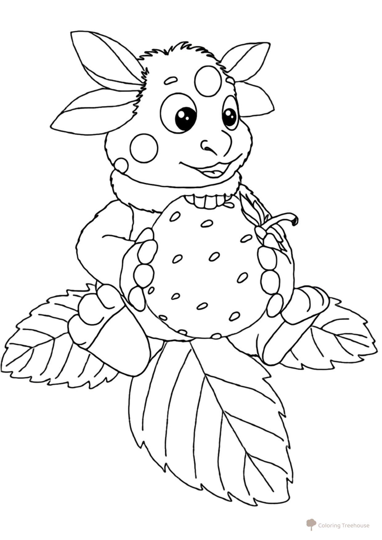 Luntik come fresas — página para colorear dibujo para colorear gratis de Luntik y sus amigos - páginas para colorear
