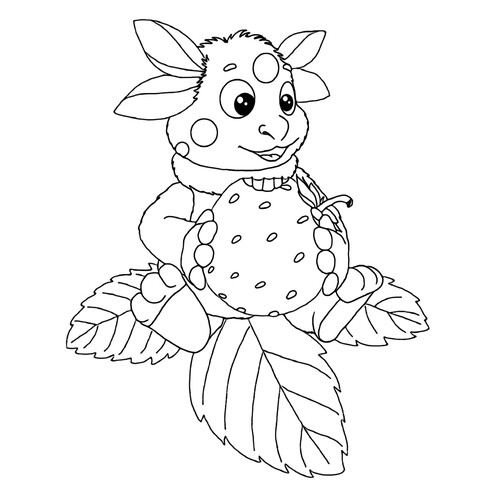 Luntik come fresas — página para colorear dibujo para colorear gratis de Luntik y sus amigos - páginas para colorear