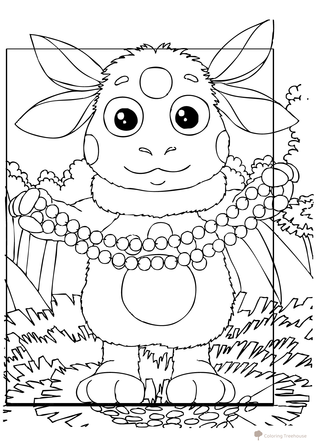 Página para colorear «Luntik y las cuentas» dibujo para colorear gratis de Luntik y sus amigos - páginas para colorear