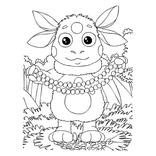 Página para colorear «Luntik y las cuentas» dibujo para colorear gratis de Luntik y sus amigos - páginas para colorear
