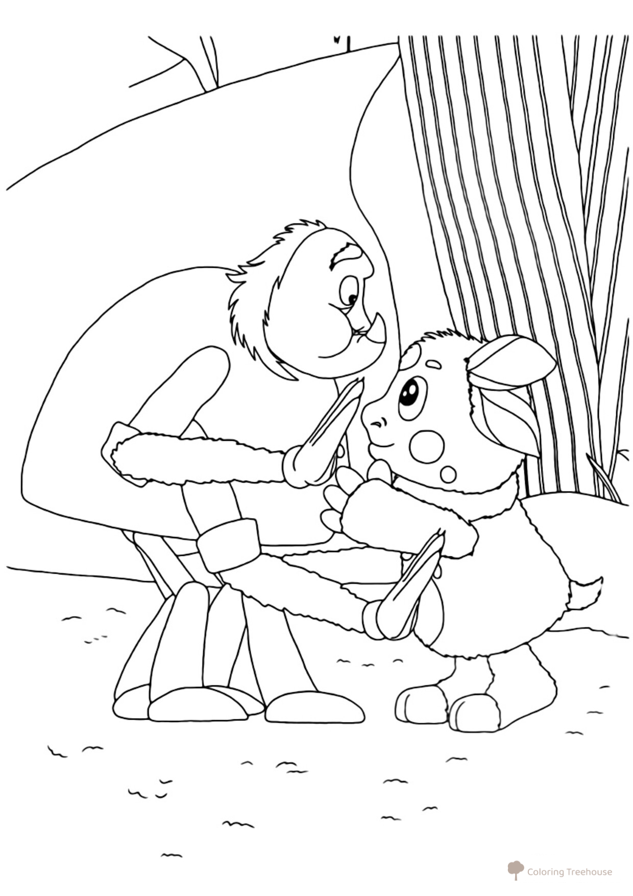 Luntik and Uncle Shnyuk Coloring Page free printable Luntik and Friends Coloring Pages coloring page