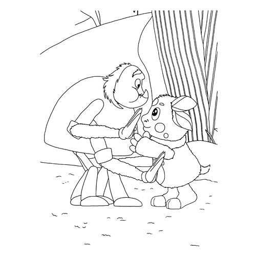 Luntik and Uncle Shnyuk Coloring Page free printable Luntik and Friends Coloring Pages coloring page