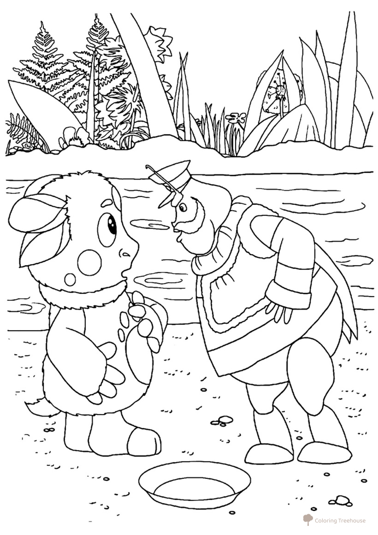 Luntik and General Sher Coloring Page free printable Luntik and Friends Coloring Pages coloring page