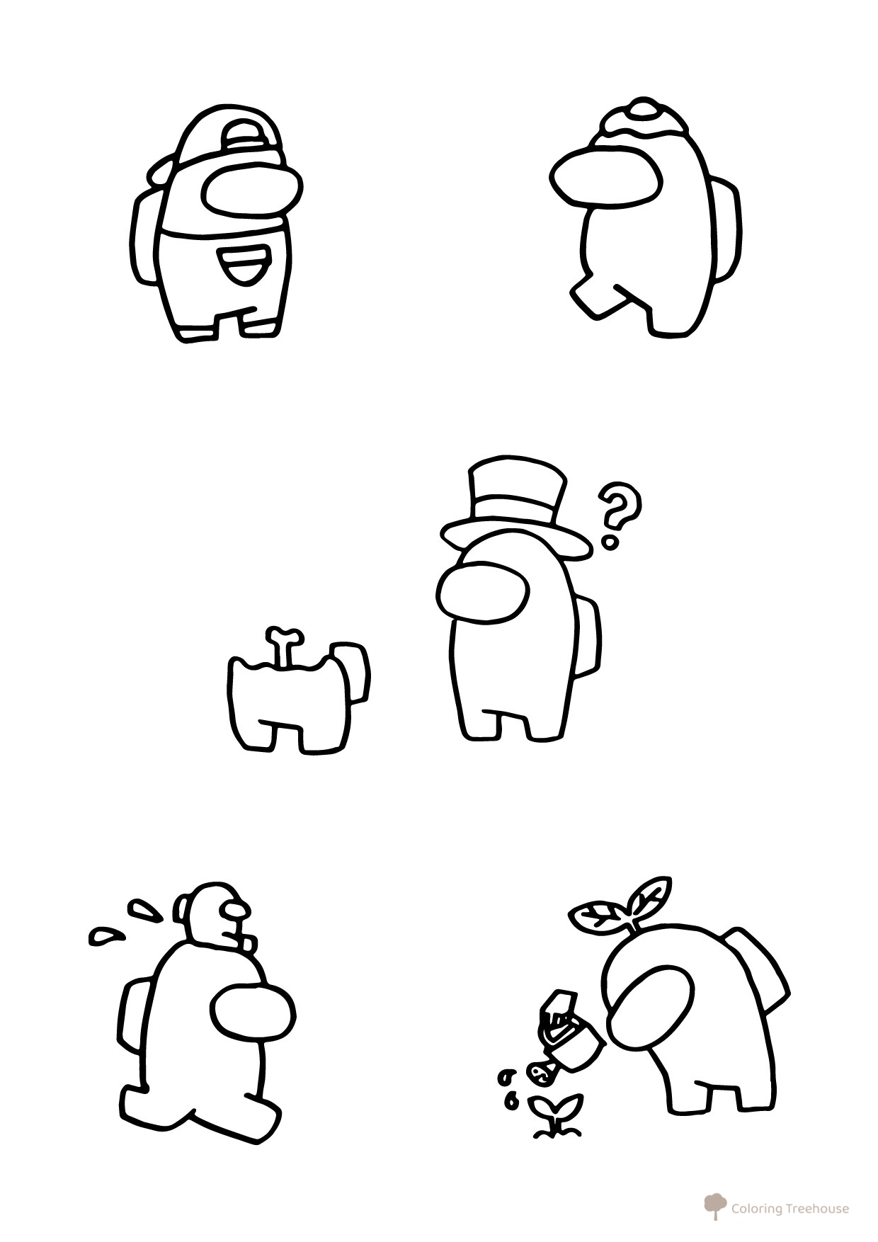 Among Us Character Coloring Pages free printable Among Us Coloring Pages coloring page