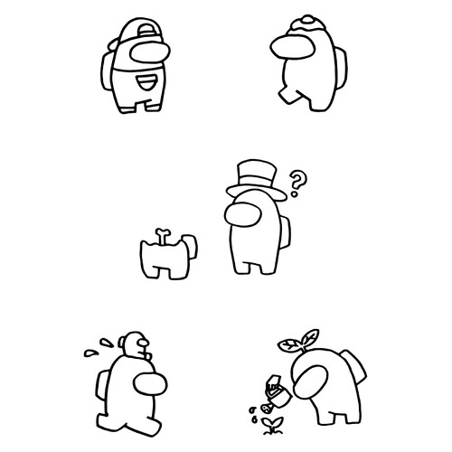 Among Us Character Coloring Pages free printable Among Us Coloring Pages coloring page