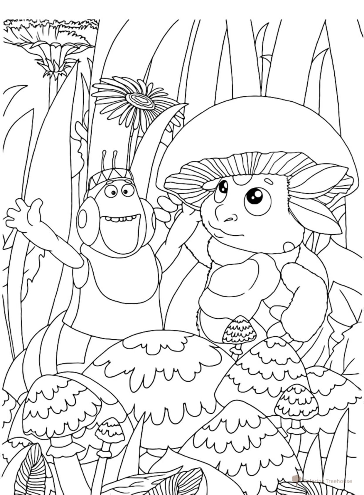 Luntik and Vupsen Coloring Page free printable Luntik and Friends Coloring Pages coloring page