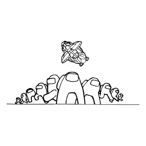 Among Us Game Cover Coloring Page free printable Among Us Coloring Pages coloring page