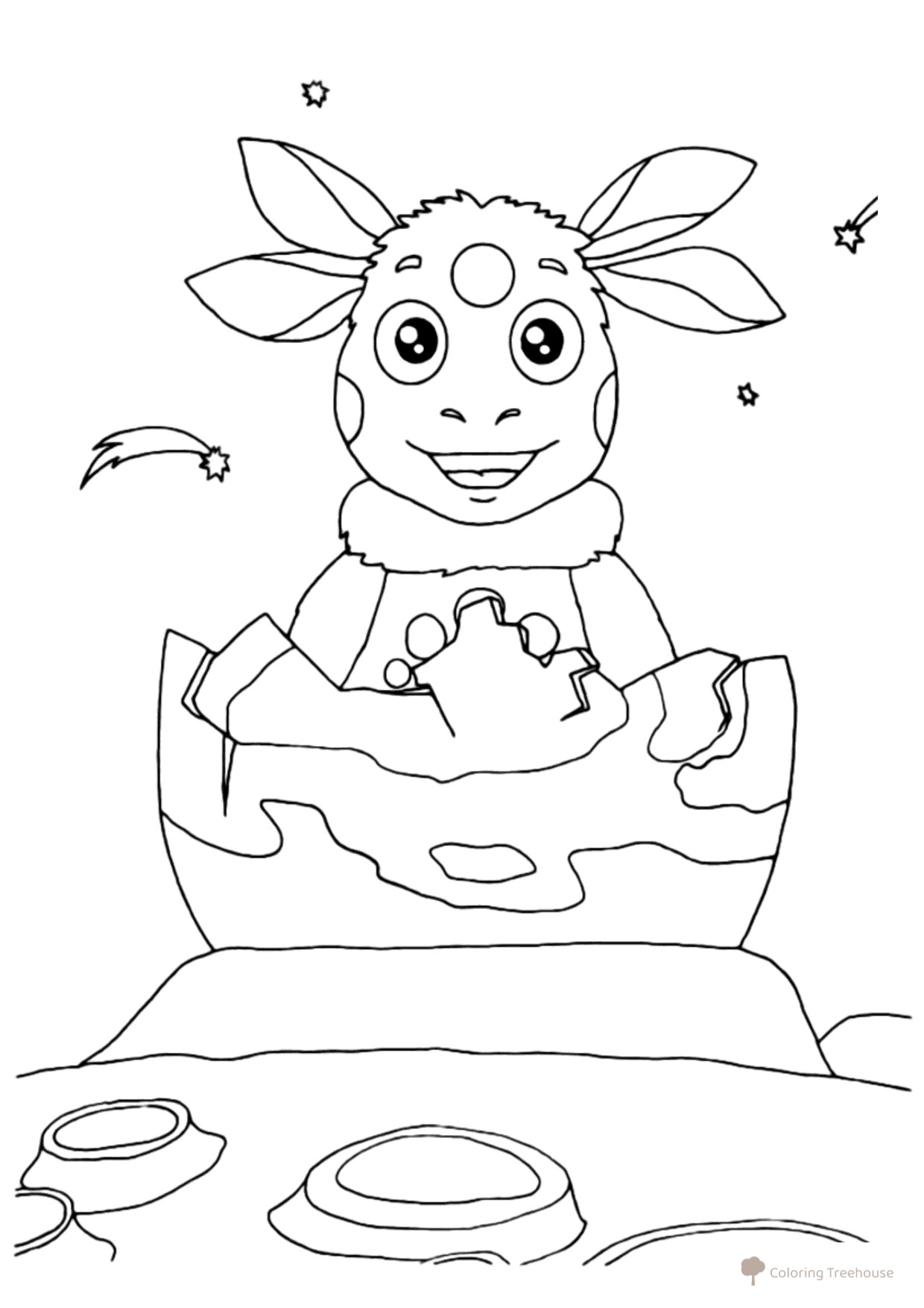 Birth of Luntik Coloring Page free printable Luntik and Friends Coloring Pages coloring page