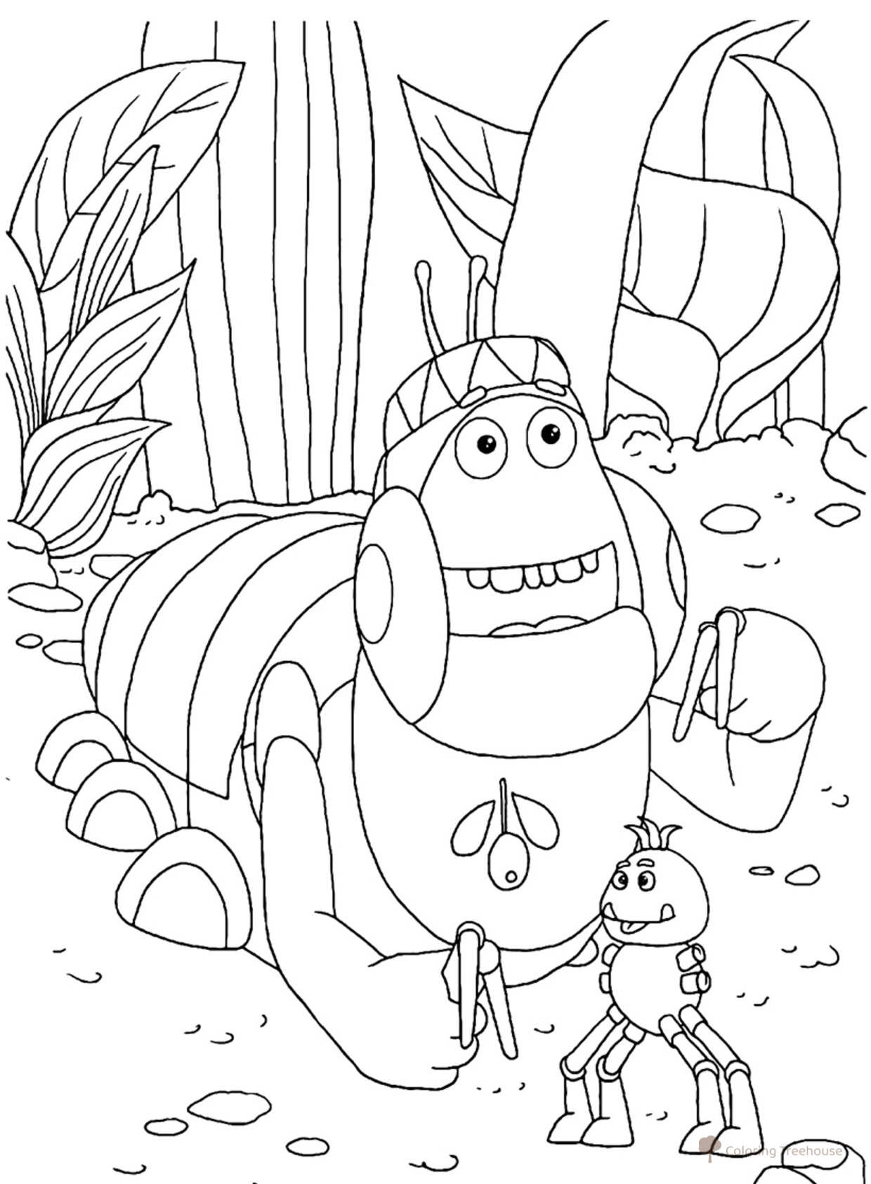 Vupsen with Toy Coloring Page free printable Luntik and Friends Coloring Pages coloring page