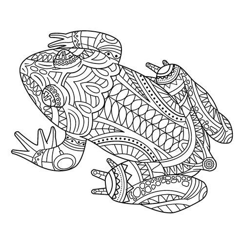 Página para colorear «Rana antiestrés» dibujo para colorear gratis de Páginas para colorear de ranas