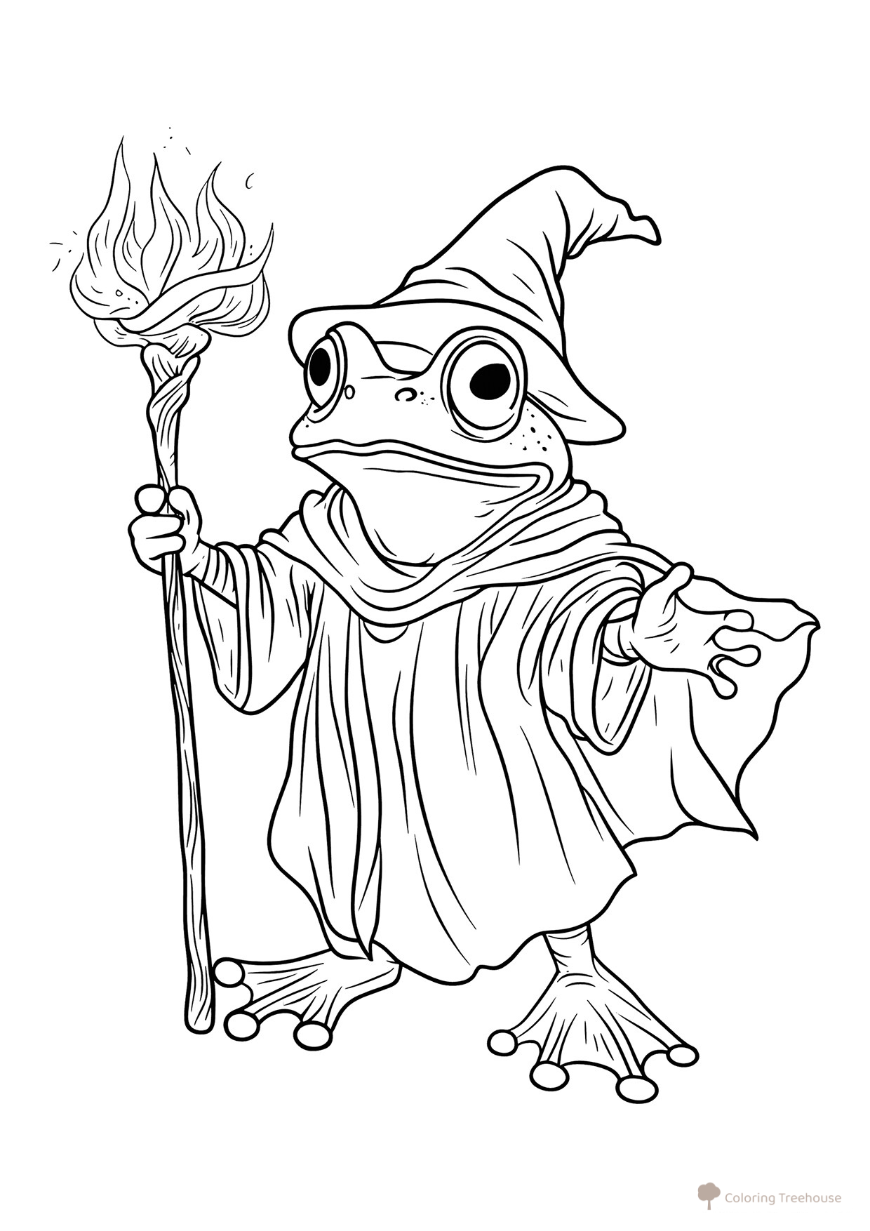 Página para colorear «Rana bruja» dibujo para colorear gratis de Páginas para colorear de ranas