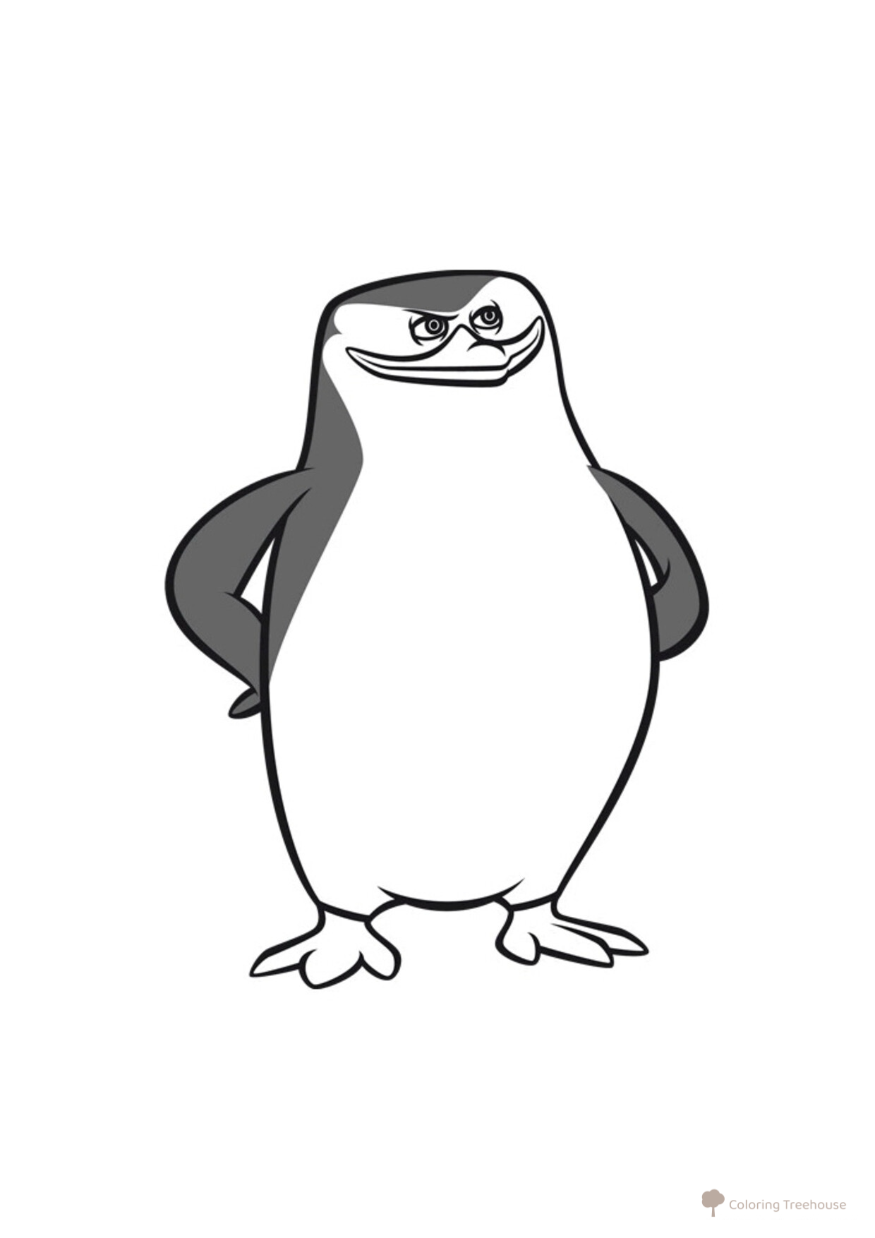 Página para colorear: El pingüino Skipper dibujo para colorear gratis de Páginas para colorear de Madagascar