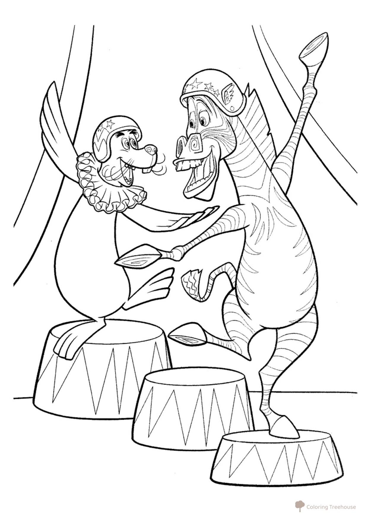 Página para colorear: Stefano y Marti dibujo para colorear gratis de Páginas para colorear de Madagascar