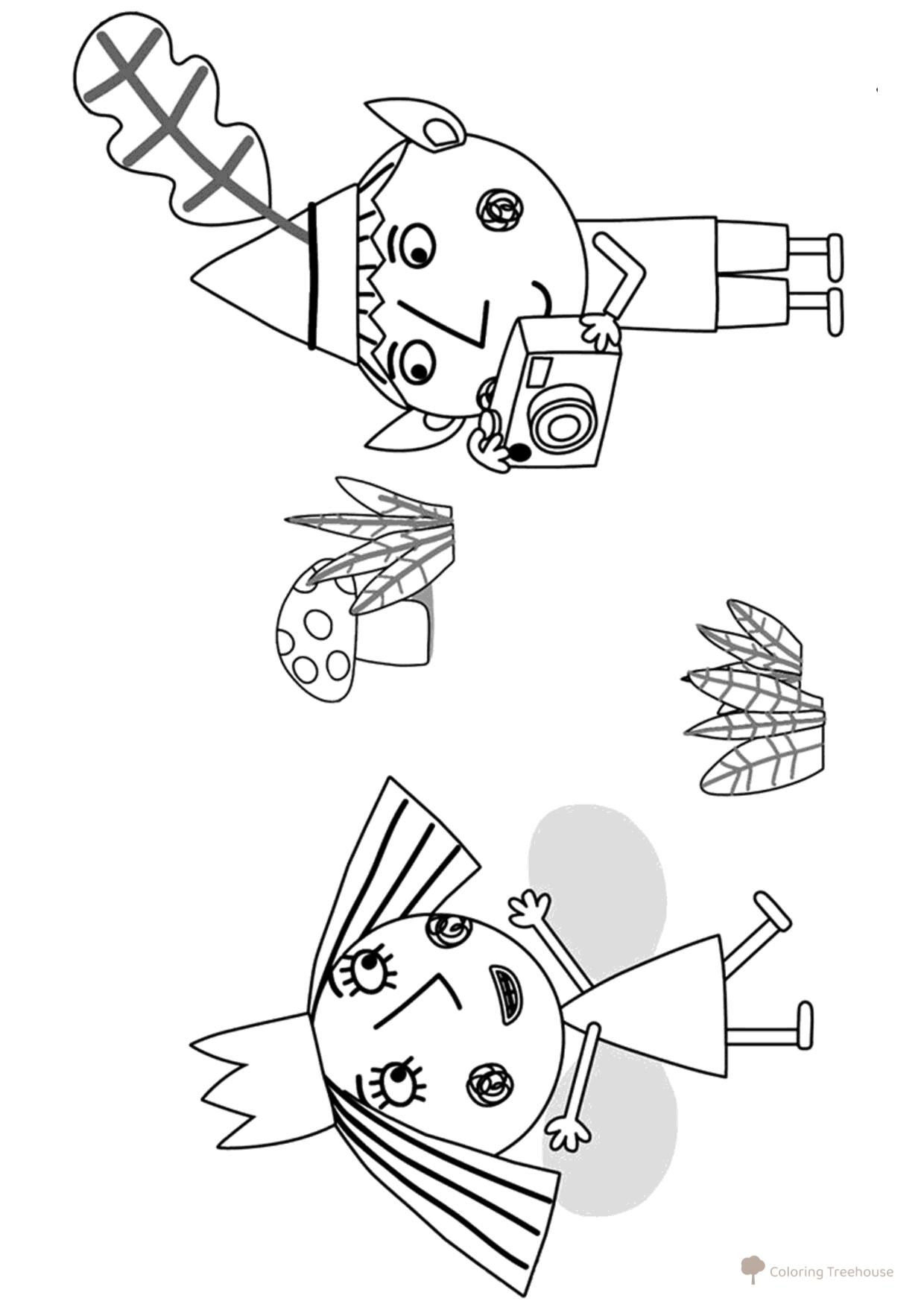 Ben Photographs Holly Coloring Page free printable Ben and Holly Coloring Pages coloring page
