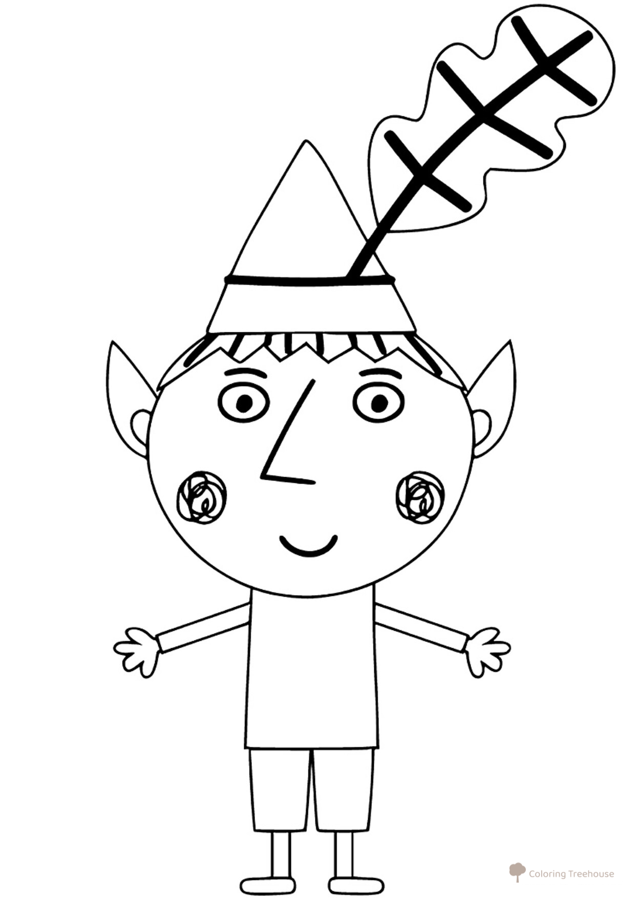 Elf Ben Coloring Page free printable Ben and Holly Coloring Pages coloring page