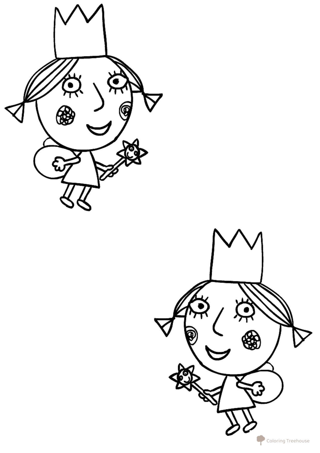 Página para colorear: Hadas Daisy y Poppy dibujo para colorear gratis de Páginas para colorear de Ben y Holly