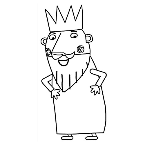 Libro para colorear: El Rey Cardo se ríe dibujo para colorear gratis de Páginas para colorear de Ben y Holly