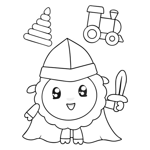 Página para colorear «Barashík caballero» dibujo para colorear gratis de Páginas para colorear de Malyshariki