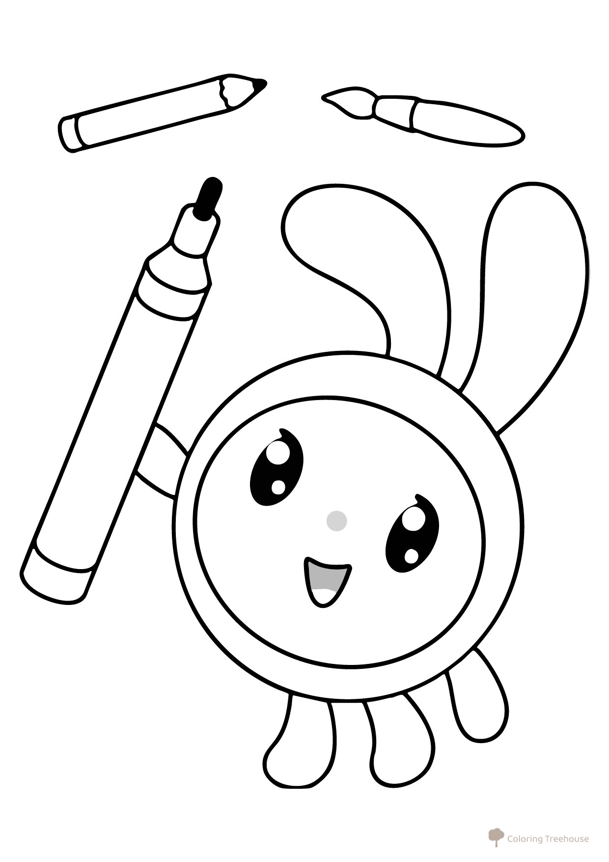 Página para colorear «Kroshik con un rotulador» dibujo para colorear gratis de Páginas para colorear de Malyshariki