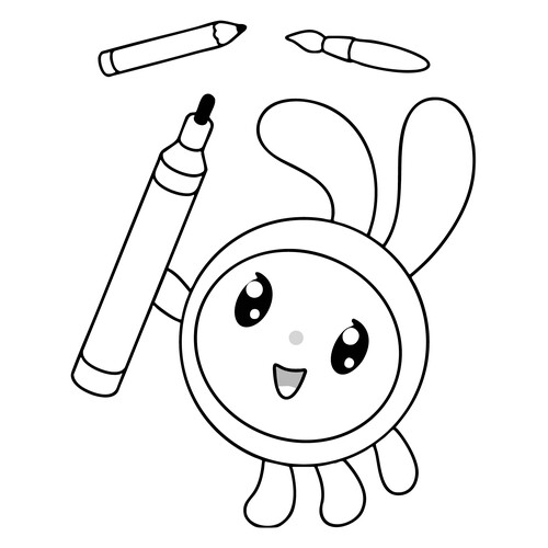 Página para colorear «Kroshik con un rotulador» dibujo para colorear gratis de Páginas para colorear de Malyshariki
