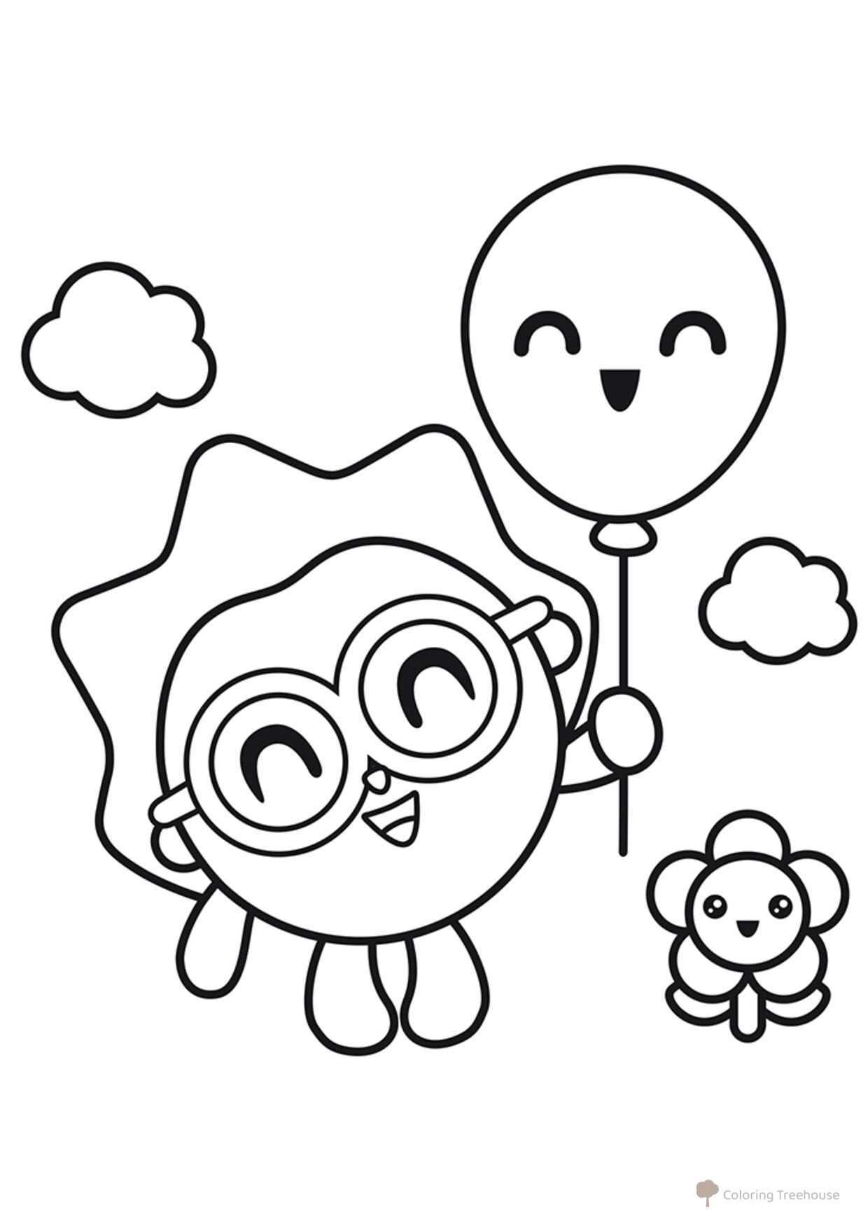 Página para colorear Malyshariki: Erizo (Ёжик) dibujo para colorear gratis de Páginas para colorear de Malyshariki