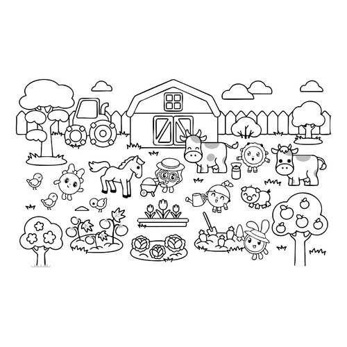 Página para colorear «Malyshariki en la granja» dibujo para colorear gratis de Páginas para colorear de Malyshariki