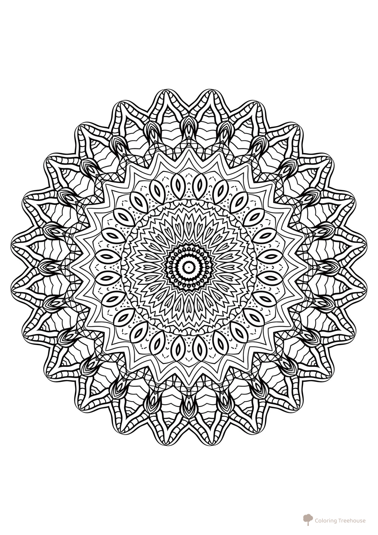 Mandala: Circles on Water Coloring Page free printable Mandala Coloring Pages coloring page
