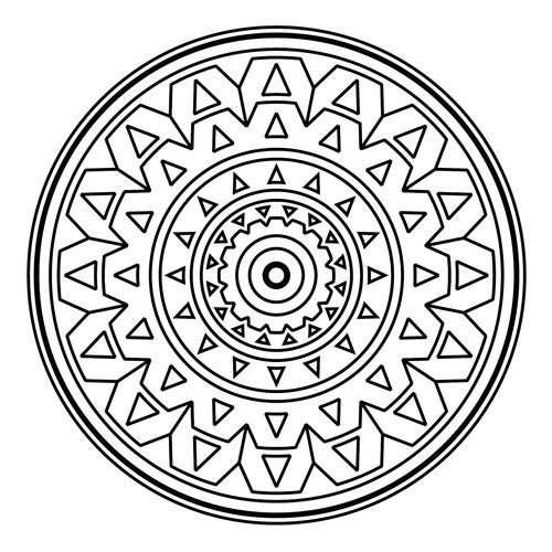 Zendala Coloring Page — Mechanisms free printable Mandala Coloring Pages coloring page