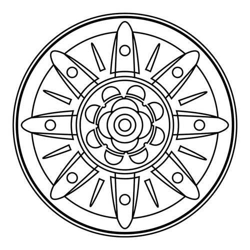 Rocket Zendala Coloring Page free printable Mandala Coloring Pages coloring page